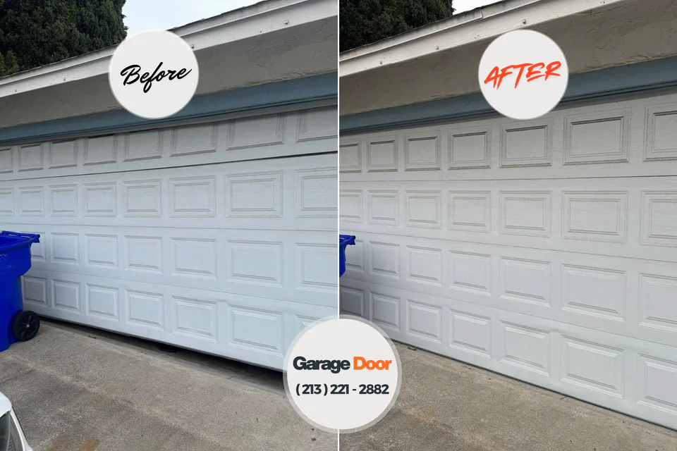 Before and after: garage door repair Hollister, CA